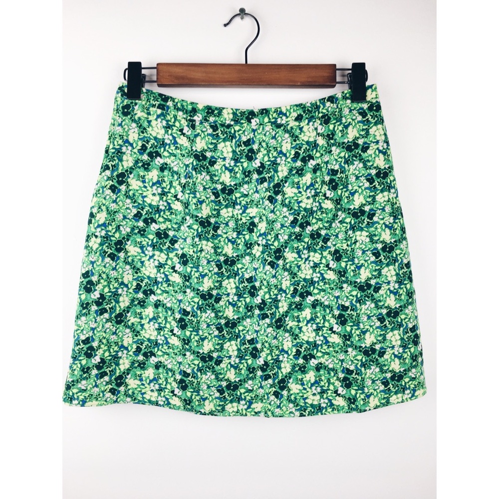 🌻 Topshop Green Meadow Floral Ruffle Button Skirt - Picture 7 of 8